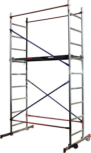 Home Master Torre de andamio para bricolaje, andamio móvil, montaje rápido, plataforma de trabajo de aluminio, 4 metros