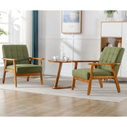 Juego de 2 sillas decorativas de estilo moderno de mediados de siglo con mesa auxiliar