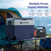 AAOBOSI Nevera portátil con compresor de 60 L, nevera para coche con control por APP, frigorífico de camping de 12/24 V y 100-240 V con puerto USB, -20 °C a 20 °C para coche, camión, barco, autocaravana, camping y viajes