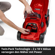 Cortacésped inalámbrico Einhell RASARRO 36/42 Kit Power X-Change (36V, 42 cm de ancho de corte, hasta 725 m², motor sin escobillas, caja colectora de 50L, función de mulching, incl. 2x 5,2Ah + 1x cargador doble)