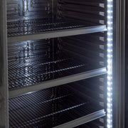 GastroHero Refrigerador de bebidas GK-360BB 360 L, nevera para botellas con puerta de cristal y LED, con cerradura, refrigerador de cerveza, nevera para hostelería