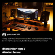 Lámpara de monitor ScreenBar Halo 2 con luz trasera, USB, 5 W, 2700–6500 K, regulable, sensor de movimiento, mando inalámbrico, para monitores de 0,43–6 cm