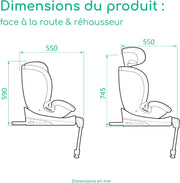 Bebeconfort RevolveFix Plus 360 i-Size, Silla de coche giratoria 360, 0-12 años, 40-150 cm, Silla de coche ISOFIX, Pata de apoyo, Rotación 360, 6 posiciones de reclinado, 12 posiciones de reposacabezas, Full Black