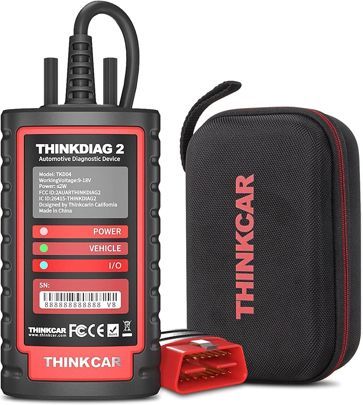 Escáner de diagnóstico para coche Thinkcar ThinkDiag 2, funciones OBD-II con 15 reinicios para sistemas completos, Bluetooth 5.0 compatible con protocolo CAN-FD, 1 año de actualización gratuita