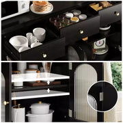 Aparador de comedor estrecho de 55 pulgadas con 3 cajones y 4 puertas para cocina, comedor y sala de estar