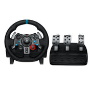 Volante de carreras gaming G29 con rango de giro de 900°, Force Feedback, pedales de acero inoxidable y volante de cuero para PS5, PS4, PC y Mac