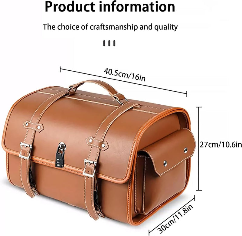 Top case de moto retro, baúl universal grueso e impermeable, maleta de viaje con cerradura de combinación de seguridad y asa de transporte, maleta de almacenamiento para casco de moto, aspecto elegante