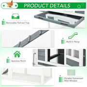 AECOJOY Gallinero grande de 144'' con corral, caseta de madera para aves y jaula para aves de corral