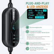 Estación de carga 11kW 400V trifásica 8-16A Tipo 2 cable de 7,6m CEE IP66 control por App con soporte de pared