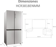 Refrigerador de cuatro puertas Haier HCR3818ENMM