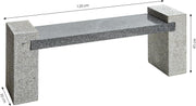 Banco de jardín Dehner, 2 plazas, aprox. 120 x 45 x 30 cm, granito, gris claro/gris oscuro
