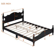 Base de cama de madera tamaño Queen Whisen, base de plataforma con soporte de listones de madera