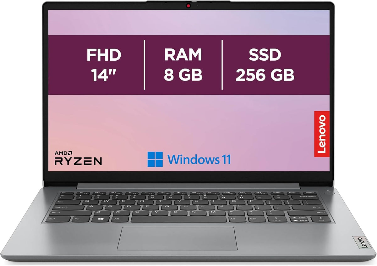 Lenovo IdeaPad 1 14ALC7 - Portátil 14'' FHD (AMD Ryzen 5 5500U, RAM 8GB, SSD 256GB, AMD Radeon Graphics, Windows 11 Home) Teclado AZERTY Francés - Gris
