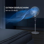 Ventilador de pie Rowenta Turbo Silence, 35 dB(A), refrescante y potente hasta 7,2 m, 12 velocidades, oscilación de 120°, mando a distancia, pantalla LED, temporizador de 12 horas, VU5650F0