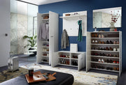 Zapatero Germania 3524-84 GW-Adana, con frentes de alto brillo, en blanco, 90 x 120 x 36 cm (ancho x alto x profundo)
