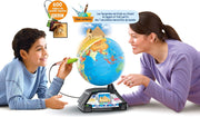 VTech - Globo terráqueo interactivo Genius XL Video, globo terráqueo para niños con pantalla a color, lápiz óptico, 600 vídeos de la BBC, juguete científico educativo, regalo para niños a partir de 7 años - Contenido en francés