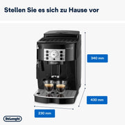 De'Longhi Magnifica S ECAM11.112.B, cafetera superautomática con boquilla para espuma de leche para capuchino, con botones de selección directa para espresso y mando giratorio, función para 2 tazas, negro