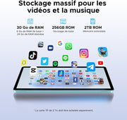 Tablette DOOGEE G6 avec carte SIM, tablette Android 15, octa-core T7250, tablette 11 pouces 90 Hz, 30 Go + 256 Go/TF 2 To, double 4G LTE, batterie 8000 mAh, appareil photo 13 MP, Wi-Fi 5G/Widevine L1/FM/OTG/Face ID