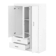 Armario de 3 puertas con estantes y 2 cajones, ropero para ropa 4A - ModernLuxe