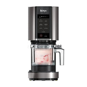 Máquina para helados y postres Ninja CREAMi, 2 recipientes, NC302EU, 7 programas, 1,4 L, para helado y gelato, negro y plateado