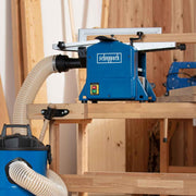 Regruesadora y cepilladora compacta Scheppach HMS850 | Potencia 1250W | 2 cuchillas de acero rápido | Ancho de cepillado 204mm | Altura de paso 120mm | Velocidad del eje 8500 rpm