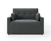 Sofá cama 3 en 1 LUXOAK 186 x 122 cm, gris, respaldo ajustable, acolchado cómodo de 12 cm, estructura de madera maciza y metal