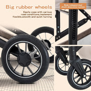 Cochecito 3 en 1 Gcarebb, silla de paseo con portabebés, cochecito completo con altura ajustable, cochecito combinado con marco de aluminio para recién nacidos de 0 a 4 años
