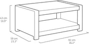 Conjunto de muebles de jardín de plástico Modena de Allibert by Keter, incl. cojines de asiento, gris, 4 piezas, 2 sillones, sofá y mesa, para jardín, balcón y terraza, aspecto de ratán plano