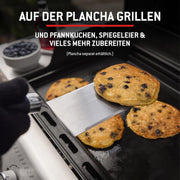 Barbacoa de gas Weber Spirit E-210, 2 quemadores, superficie de cocción de 51 x 46 cm, rejilla de calentamiento, termómetro en la tapa, 2 ruedas - Negro/Plata (1500833)