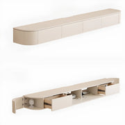 Mueble de TV moderno de madera color marrón nuez para montaje en pared con luz