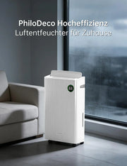 Deshumidificador eléctrico 20 l/día para sótanos y habitaciones de hasta 50 m² con depósito de agua de 5,5 l, 180 m³/h y temporizador de 24 horas