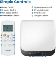 Aire acondicionado portátil Comfee MPPH-09CRN7, 9000 BTU 2,6kW, refrigeración, ventilación y deshumidificación, para habitaciones de hasta 88m³ (33㎡), aire acondicionado portátil con tubo de escape