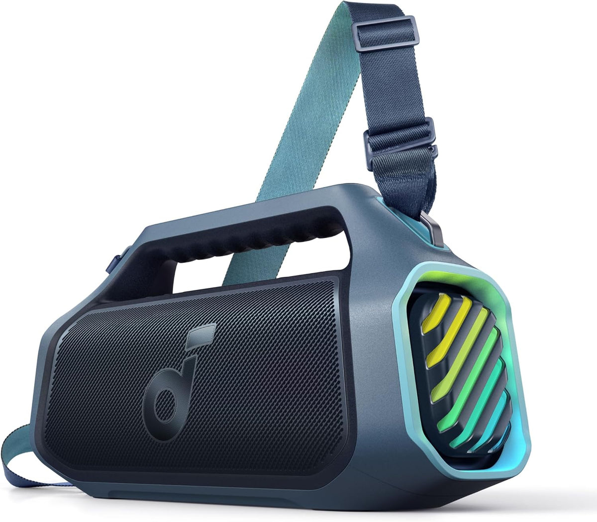 Altavoz para exteriores soundcore Boom 2 Plus, 140W, canal 2+2, BassUp 2.0, 20h, carga rápida, resistente al agua IPX7, luces RGB, USB-C, banco de energía, BT 5.3, altavoz Bluetooth portátil, camping