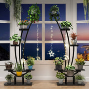 Soporte para plantas de interior, estante para flores de 6 niveles para jardín en casa - Juego de 2