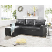 Sofá seccional reversible convertible con cama extraíble, chaise longue con almacenamiento oculto y patas duraderas