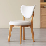 Silla de comedor sin brazos estilo wingback de piel sintética moderna